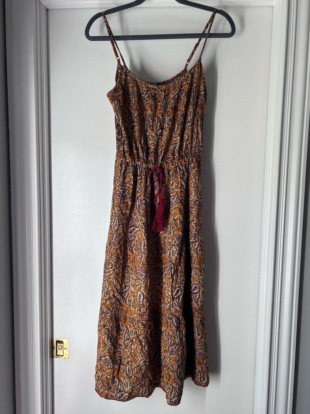 NATURAL LIFE Paisley Midi Dress with  Tassel